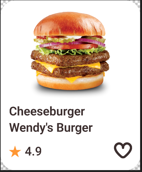 Cheeseburger card designed in Figma